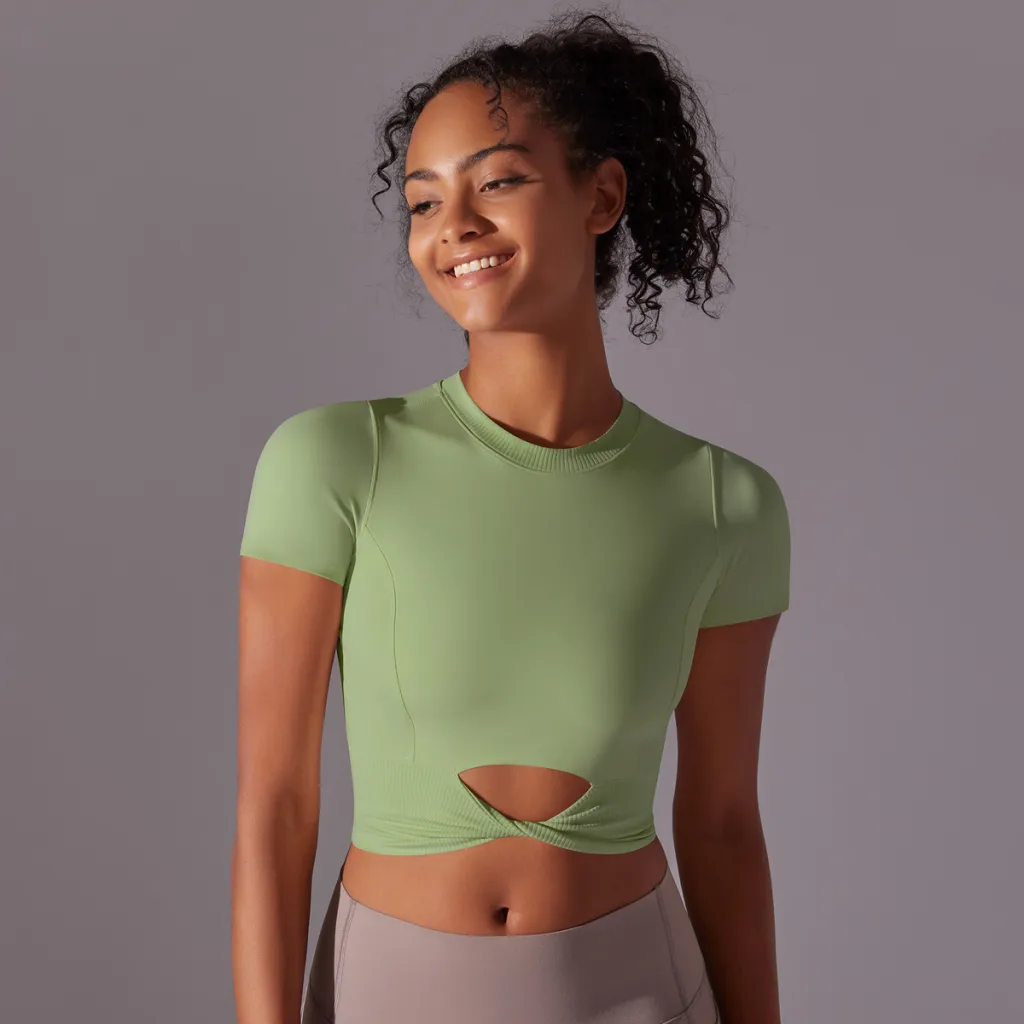 Tight Sports Breathable High Elastic Short Sleeve - Green