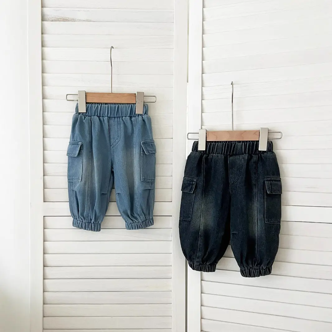 Korean Style Pants Trendy Stitching Cargo Jeans