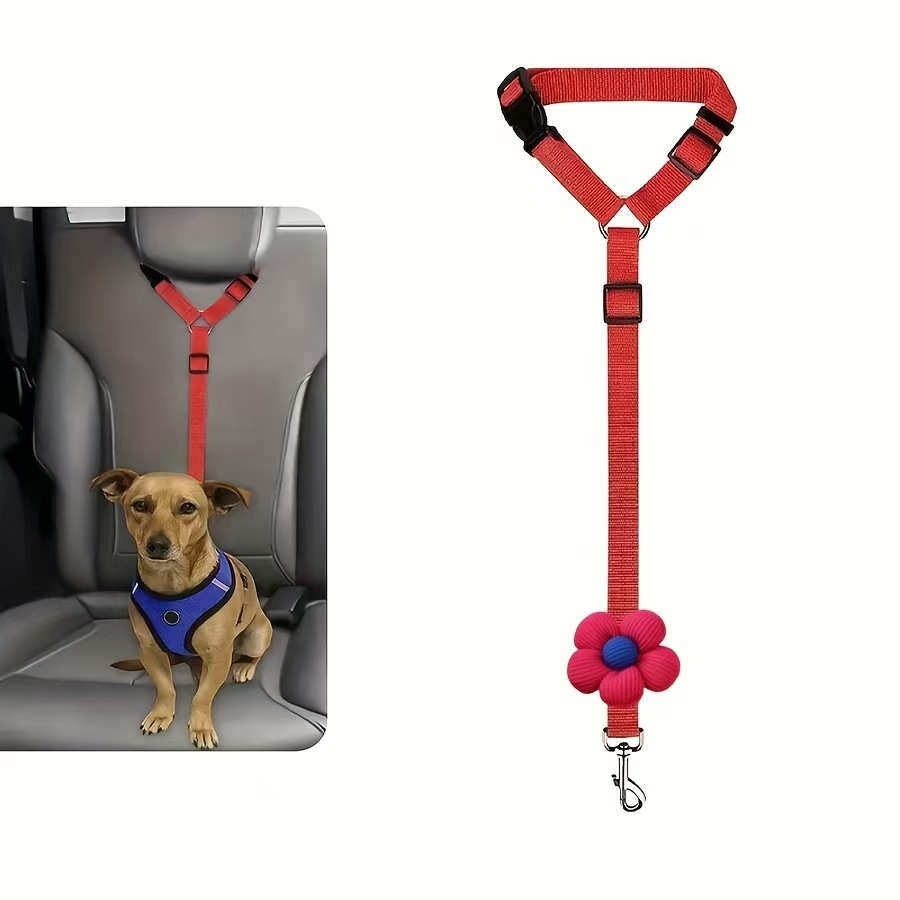 Arnés para mascotas para el coche, correa elástica con anilla, correa reflectante para perros