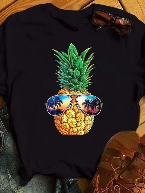 Female T shirt Fashion Pineapple Print Top Bt7952Hs - Shop at LoveMi