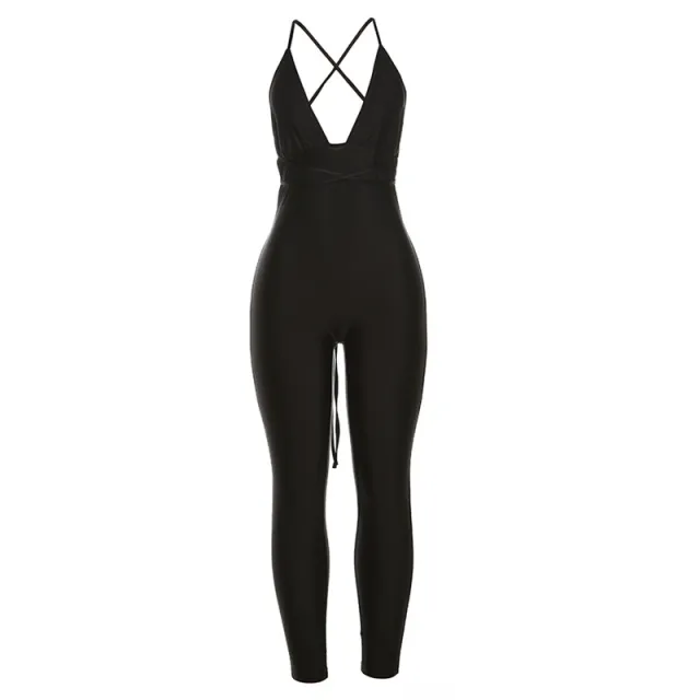 Women's Backless Fashion Low cut Jumpsuit Black - Shop at LoveMi