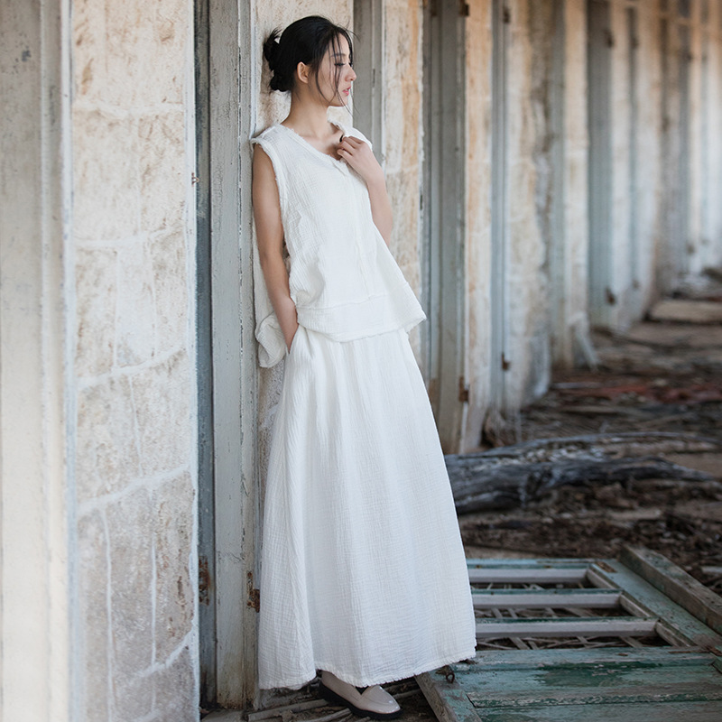 Double-layer Cotton Stone Washed Skirt Travel Leisure