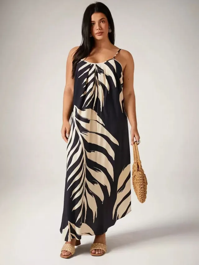 Womens Loose Casual Plus Size Printed Dress Q9 8 Xl - Shop at LoveMi