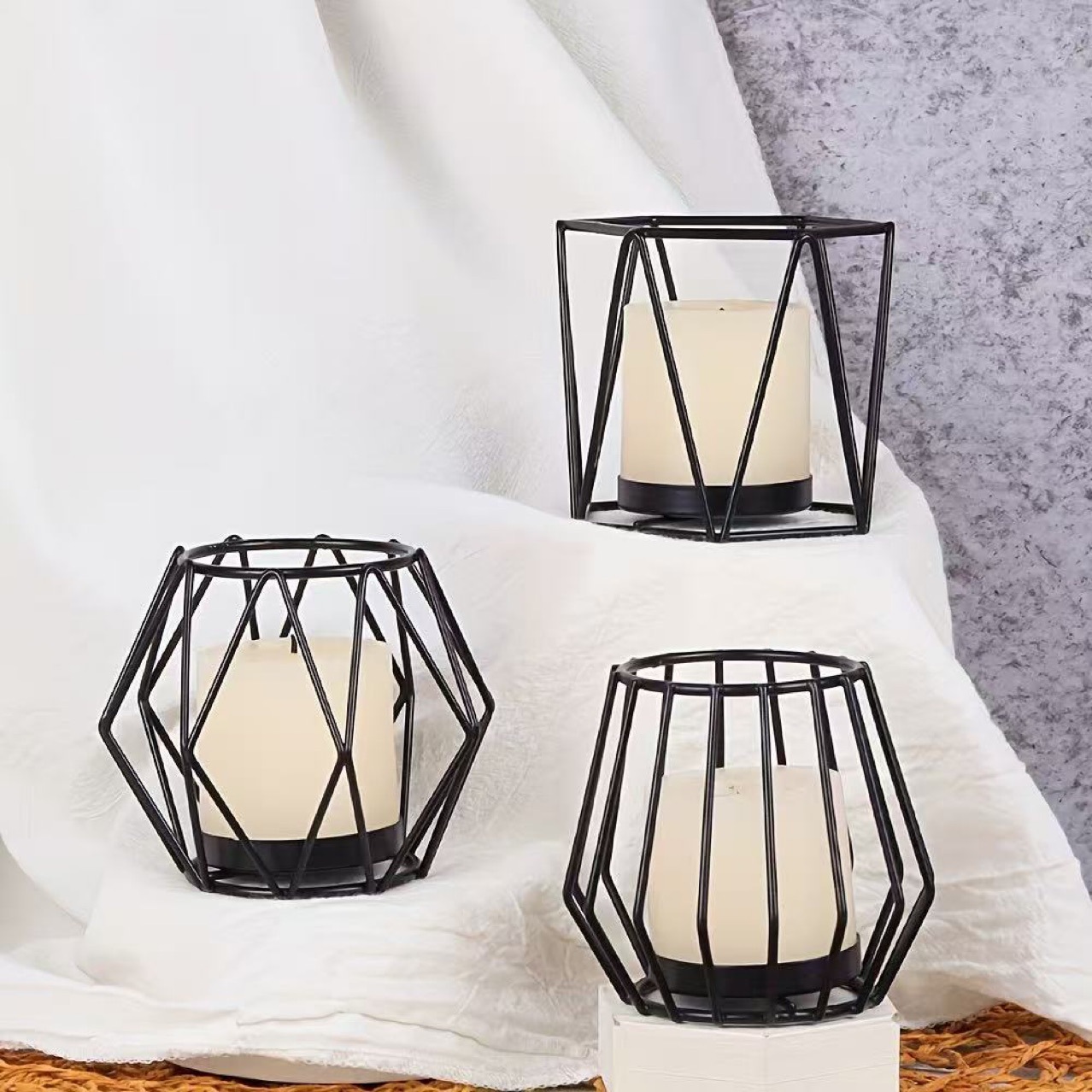 Creative Decoration Home Wrought Iron Candlestick Crafts