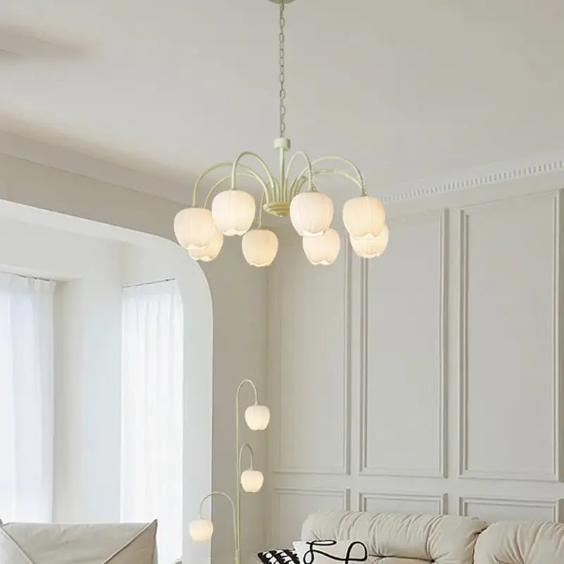 Modern Minimalist Cream Style Lamp In The Living Room Tulip Chandelier