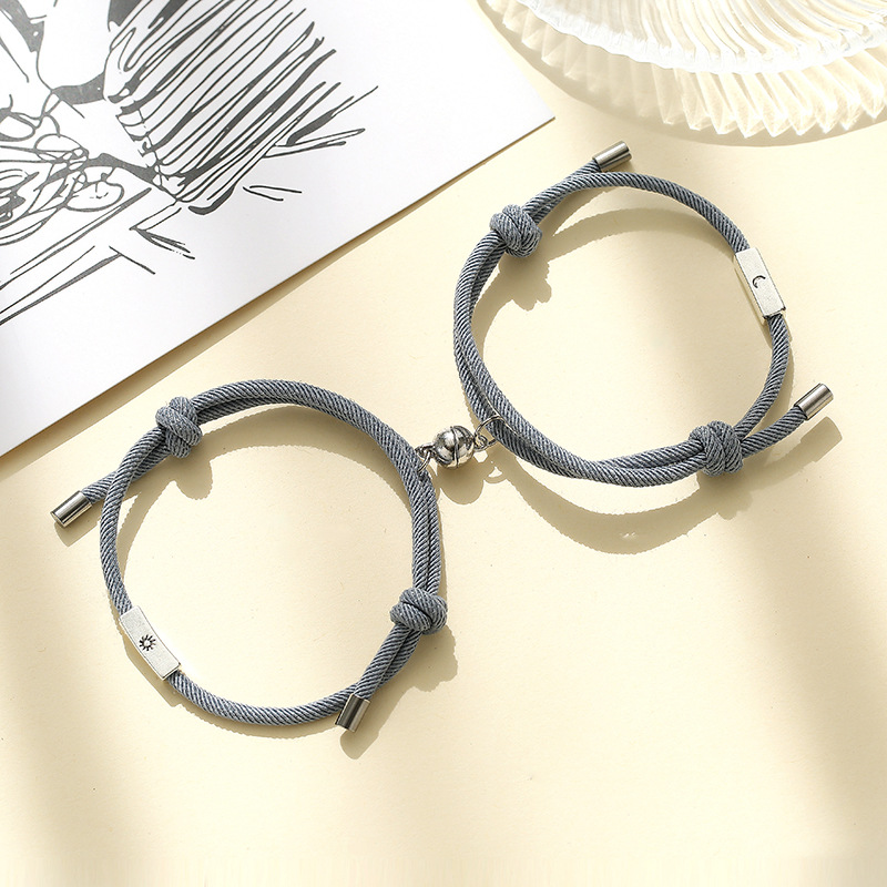 Title 17, Alloy Sun And Moon Couple Bracelets A Pair