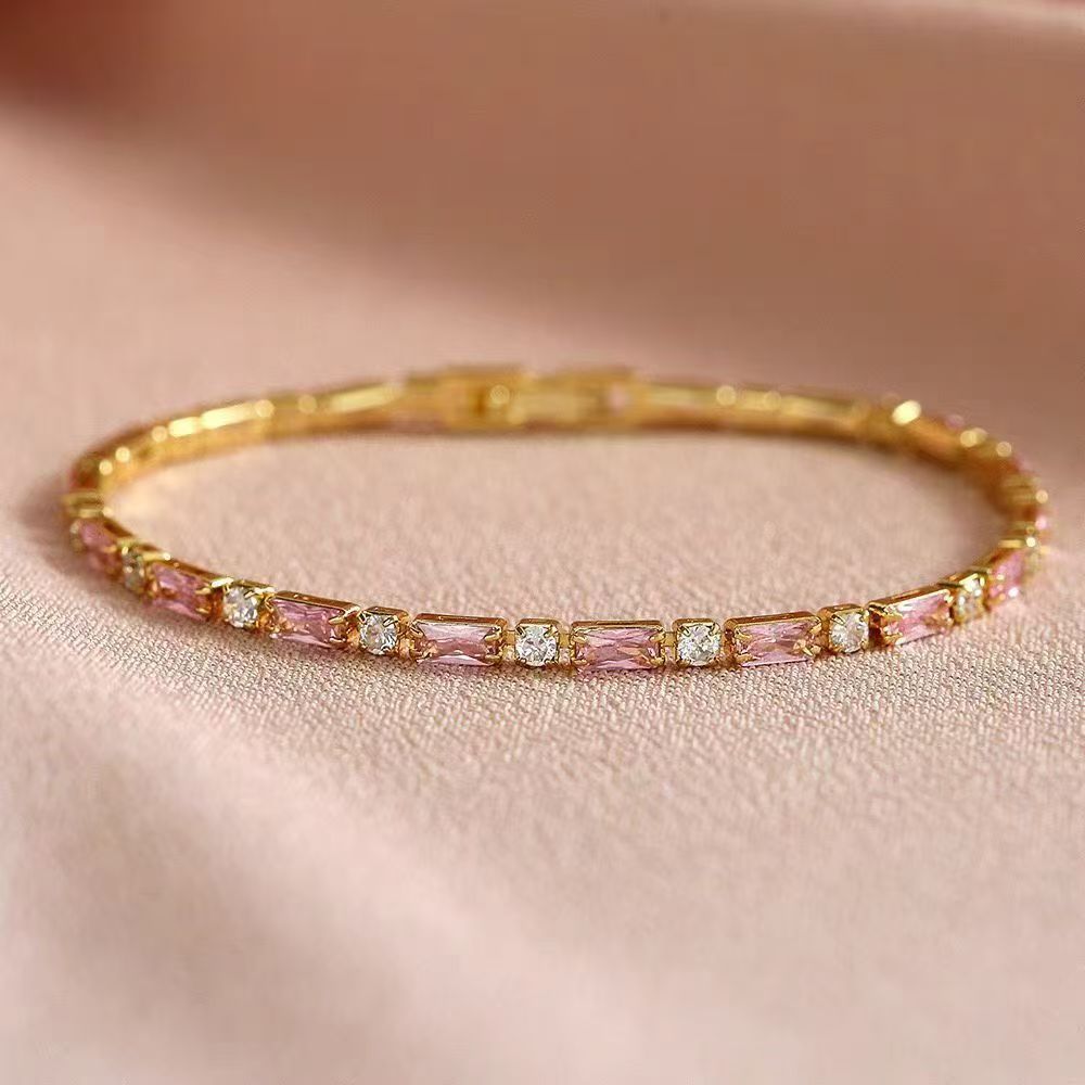 Luxury, High-end Glass Tennis Bracelet Jewelry