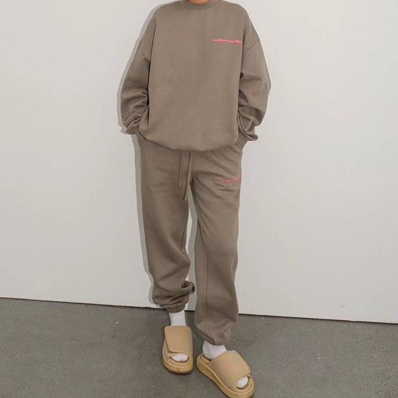 Women's Long-sleeved Round-neck Sweater Sports Pants Casual Two-piece Suit