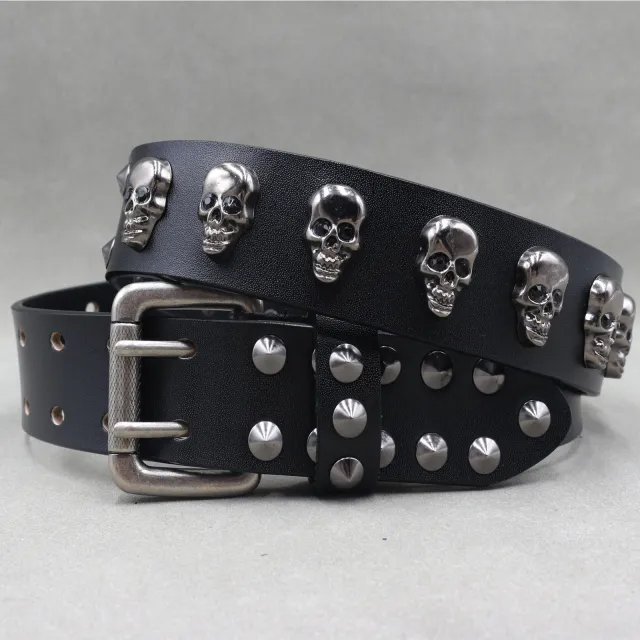 Alloy Skull Original Punk Rivet Belt Black - Shop at LoveMi