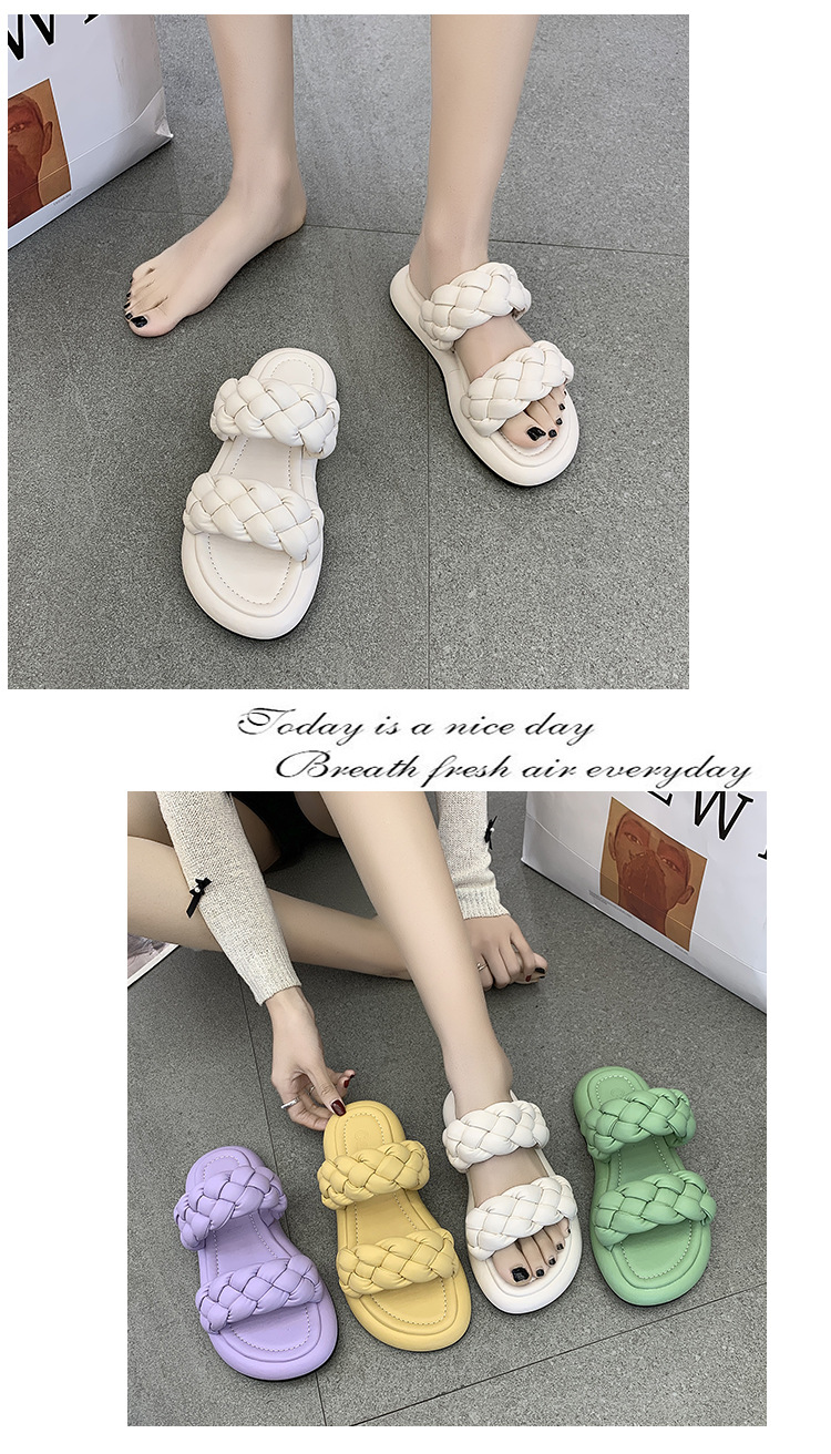 Title 3, Womens New Fairy Style Woven Flat Retro Slippe...