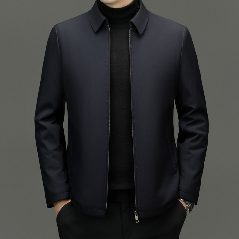 Middle-aged Father Business Casual Pure Color Cotton Clothing Tide - Picture 7 of 7