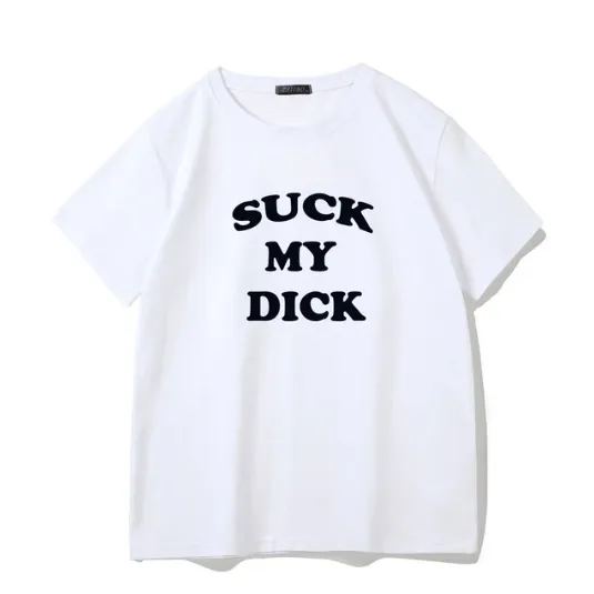European And American Digital Printing Casual Round Neck Short Sleeves T shirt White - Shop at LoveMi