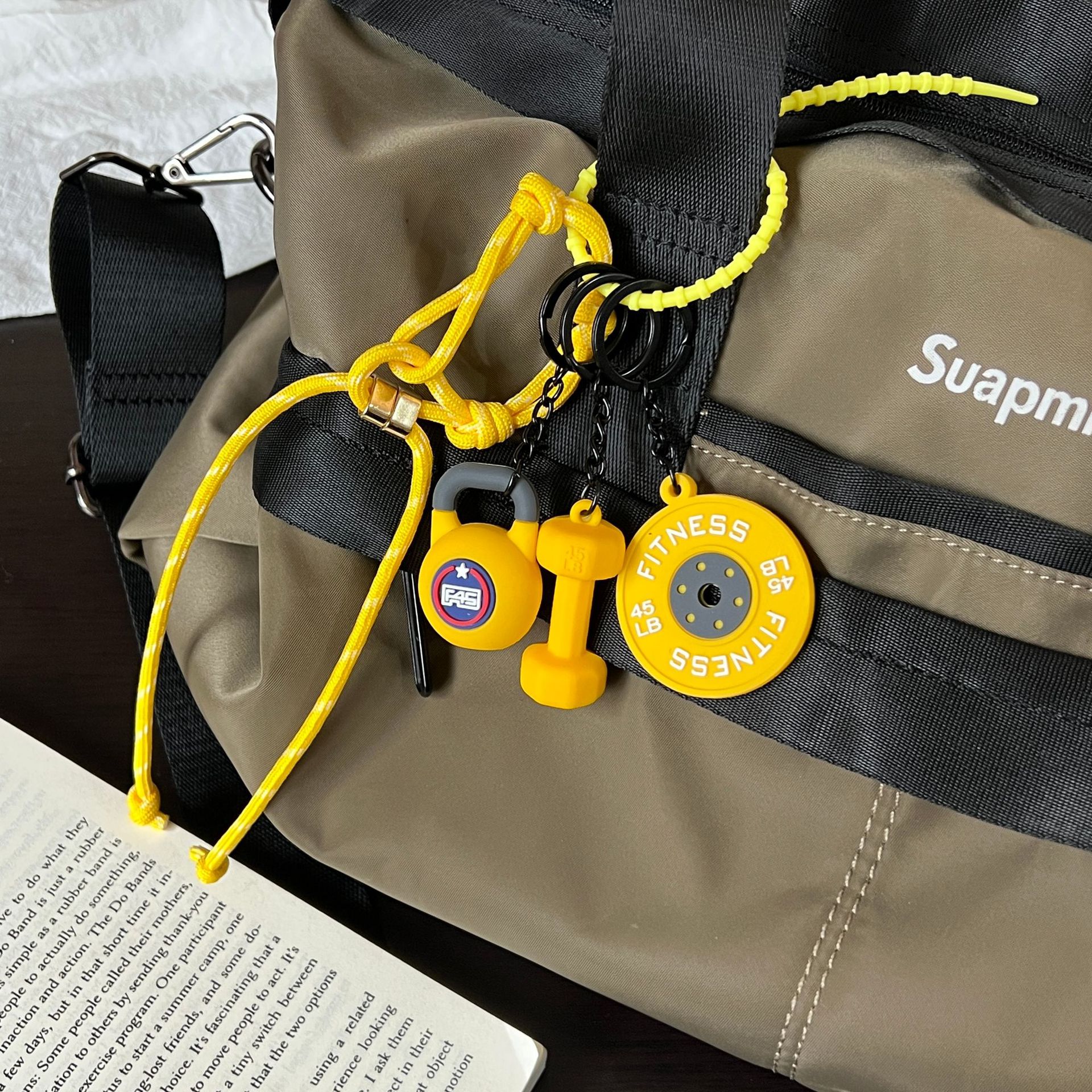 Trendy Cool Sports Style Handbag Pendant Braid Rope Fitness Decorative Jewelry