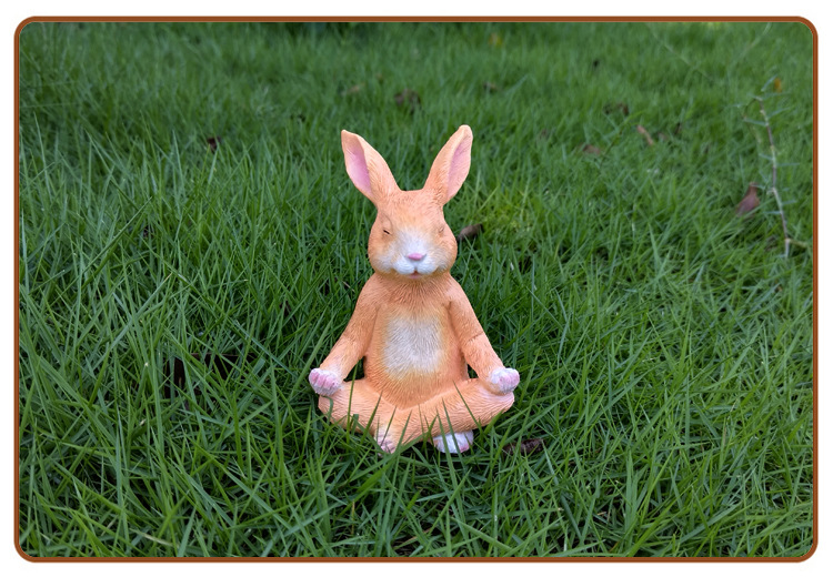 Title 10, Creative Meditation Bunny Garden Courtyard Deco...