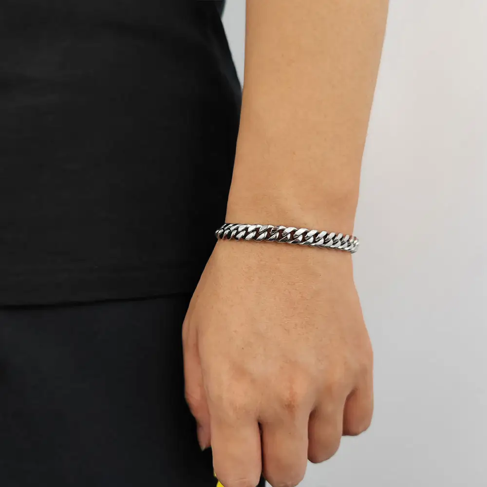 Stainless Steel Cuban Bracelet Spring Fastener