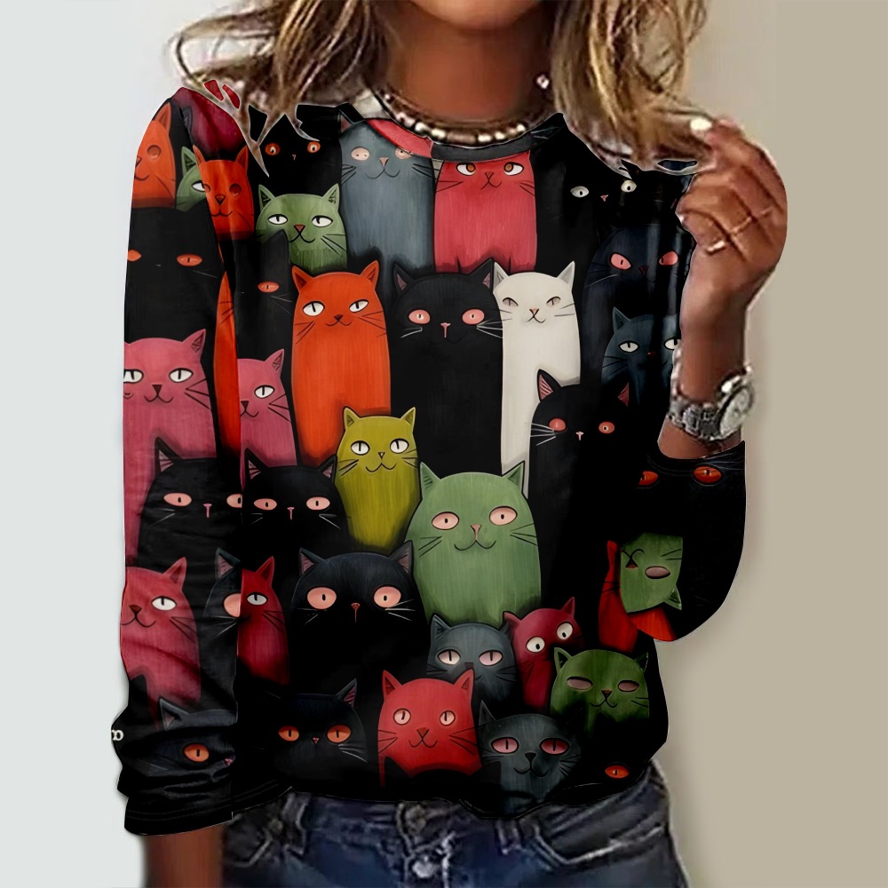 3D Digital Printing Casual Trend Long Sleeve Women's Clothing