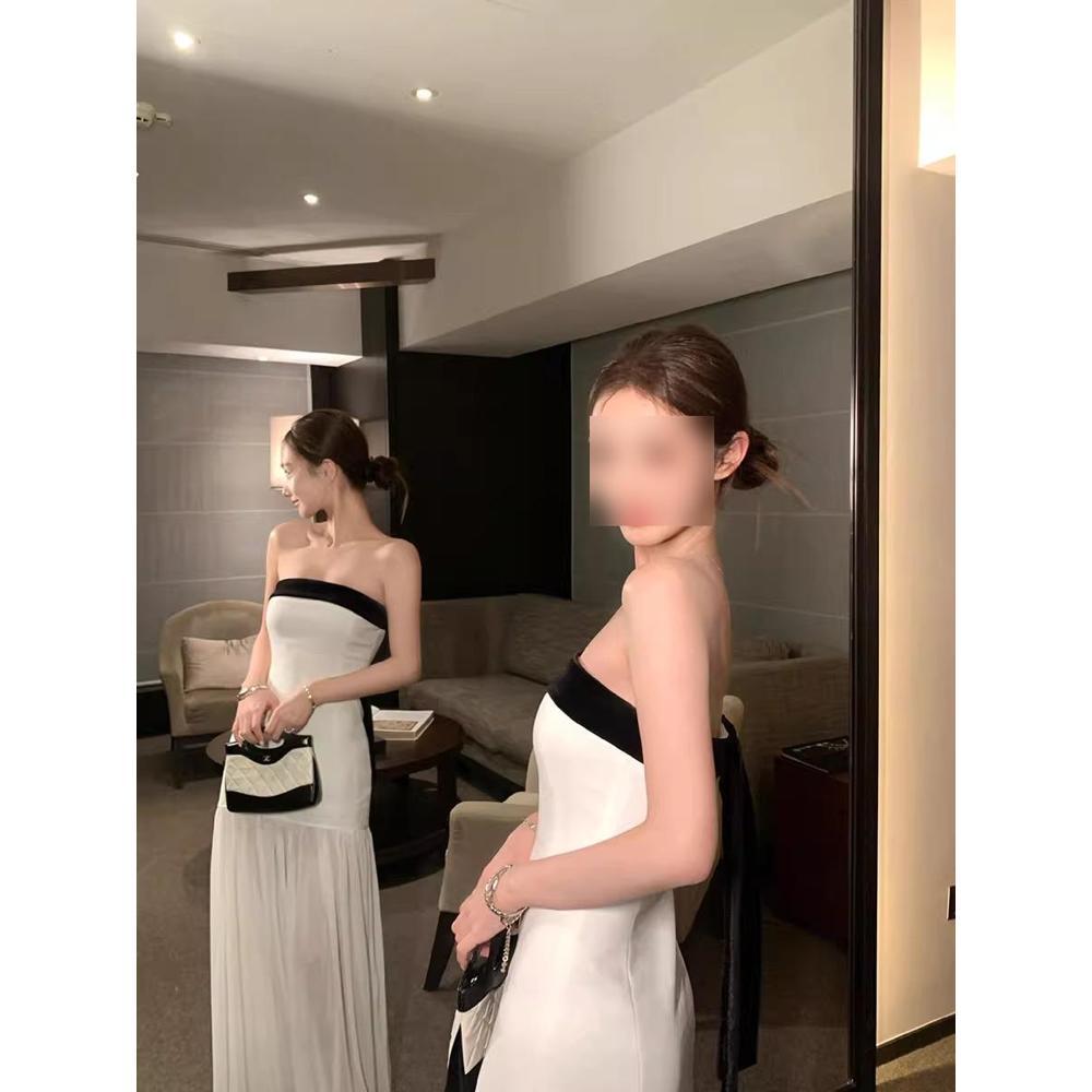 Bowknot Beauty Back Sleeveless Tube Top Dress Women