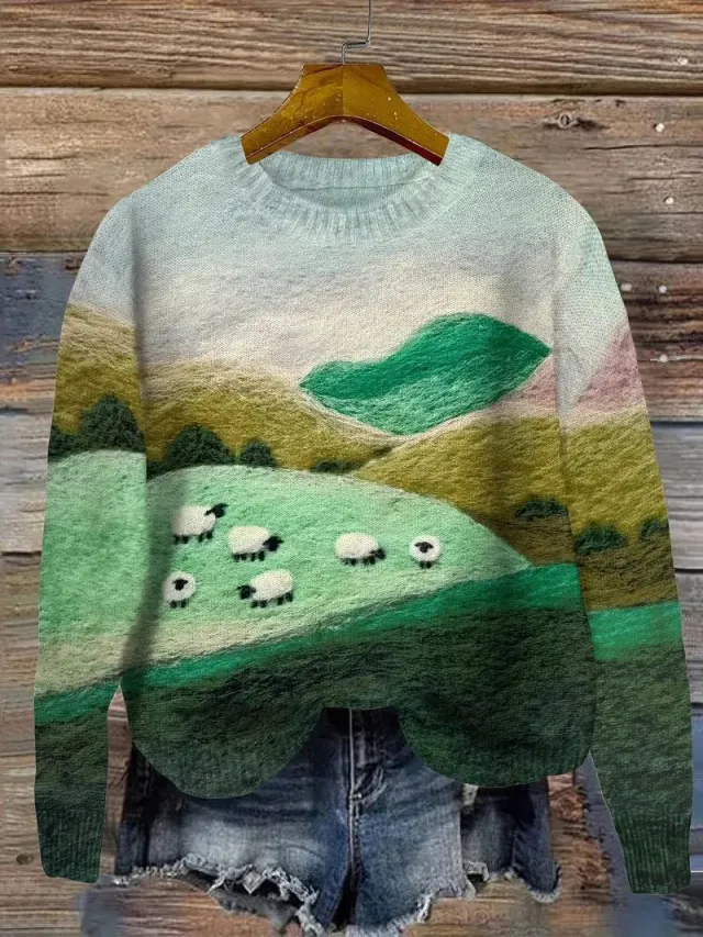 Women's Wear Flock HD 3D Printed Plant Long Sleeve Sweater Tghxz2 - Shop at LoveMi