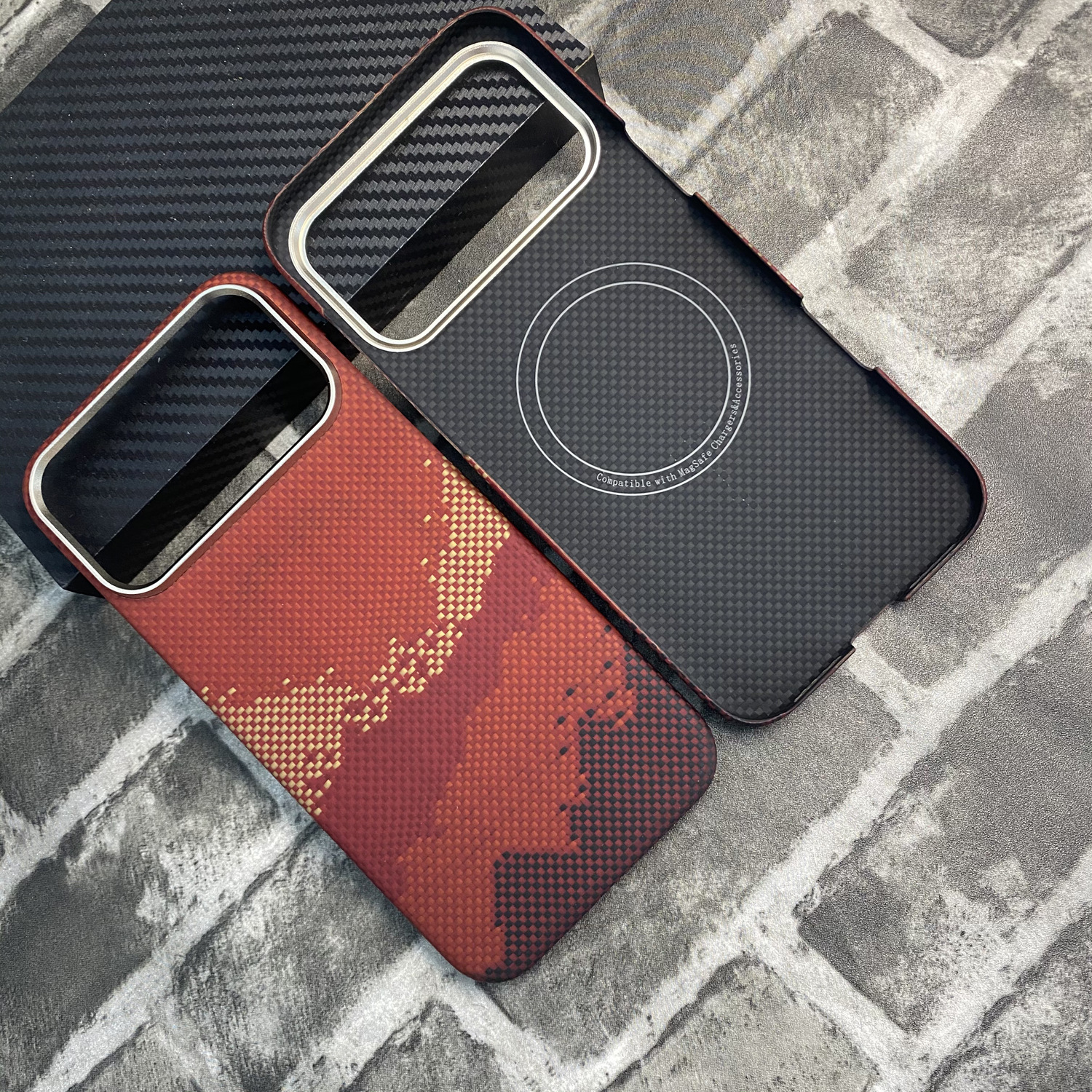 Magnetic-compatible Kevlar Phone Case Carbon-fiber Protective Cover 2