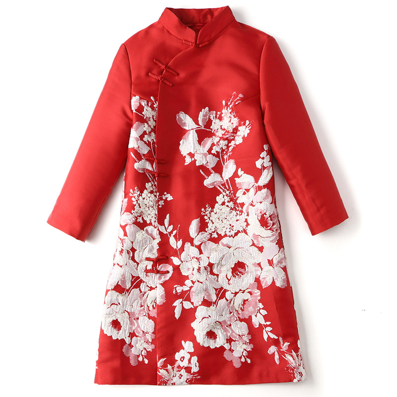 Jacquard Cheongsam Midi Dress, picture 3 of 8