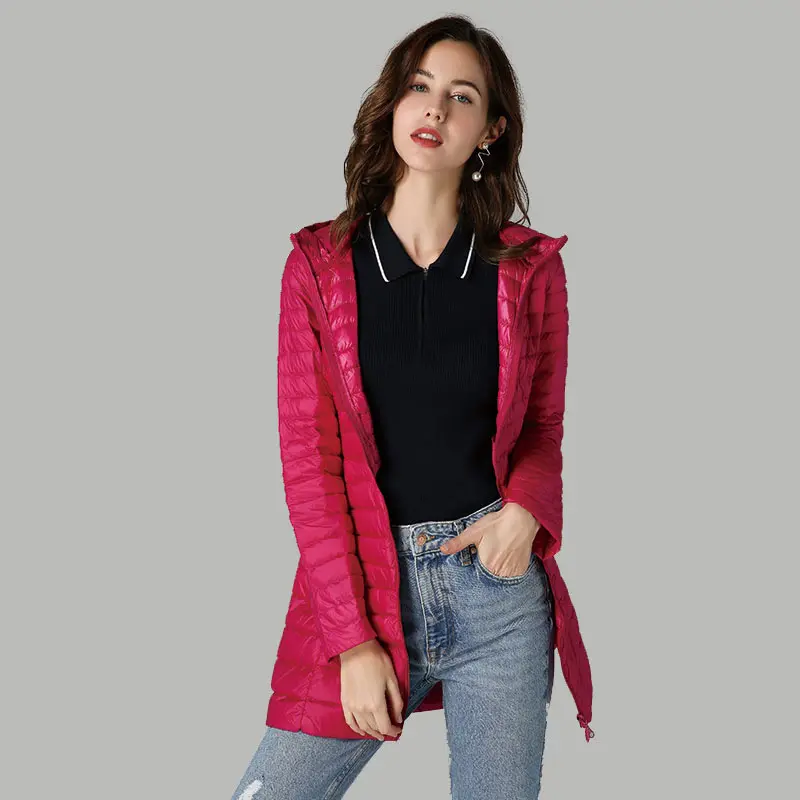 Lightweight Mid-length White Duck Down Slim-fit Winter