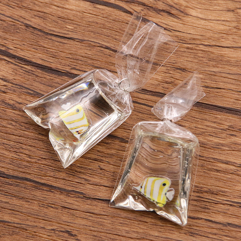 Transparent Resin Simulation Goldfish Pendant