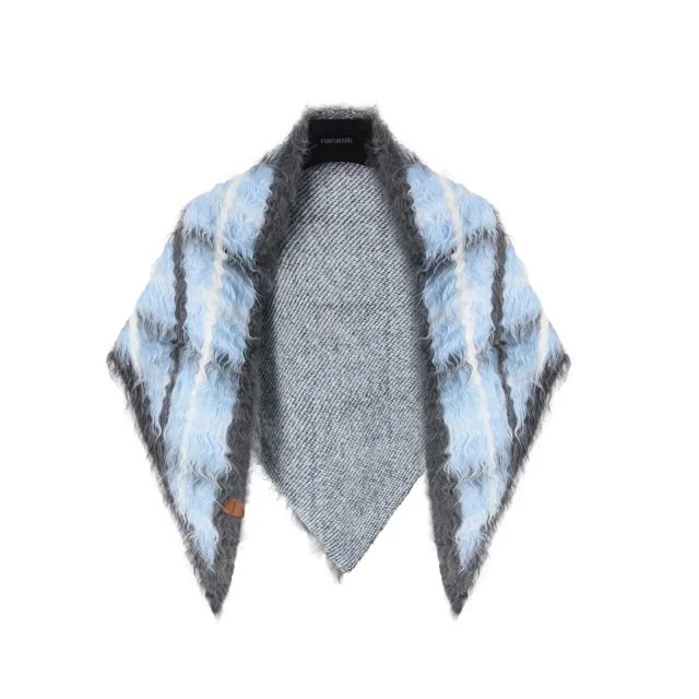 Cotton Wool Plaid Shawl Women's Warm Scarf Blue - Shop at LoveMi