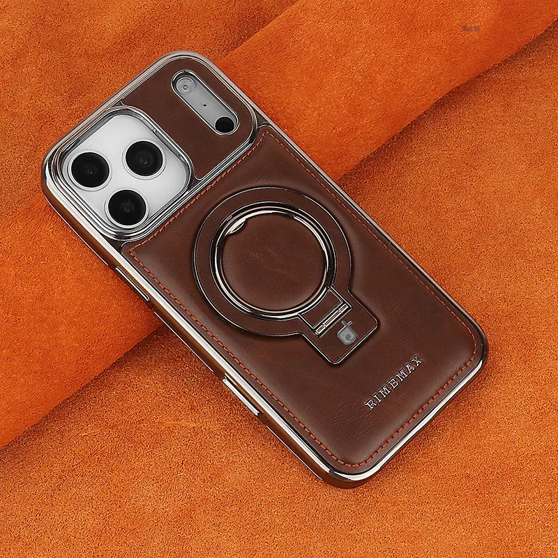 17promax Bracket Magnetic Drop-resistant Leather Case Phone