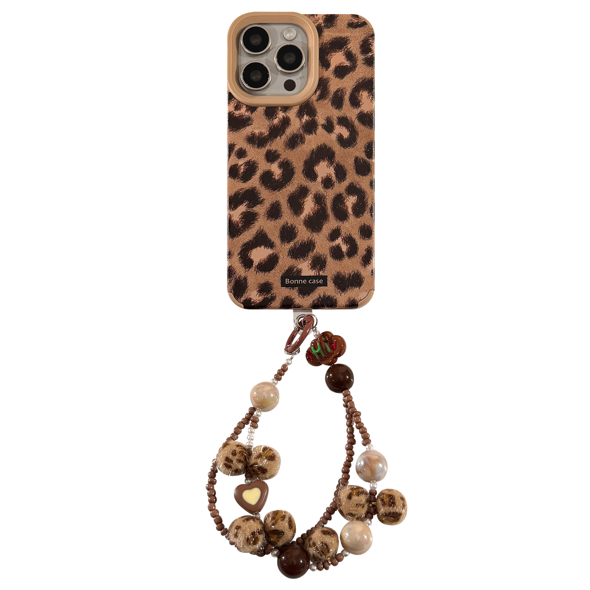European And American Leopard-Print Plush Lanyard Phone Case Suede Vintage Style