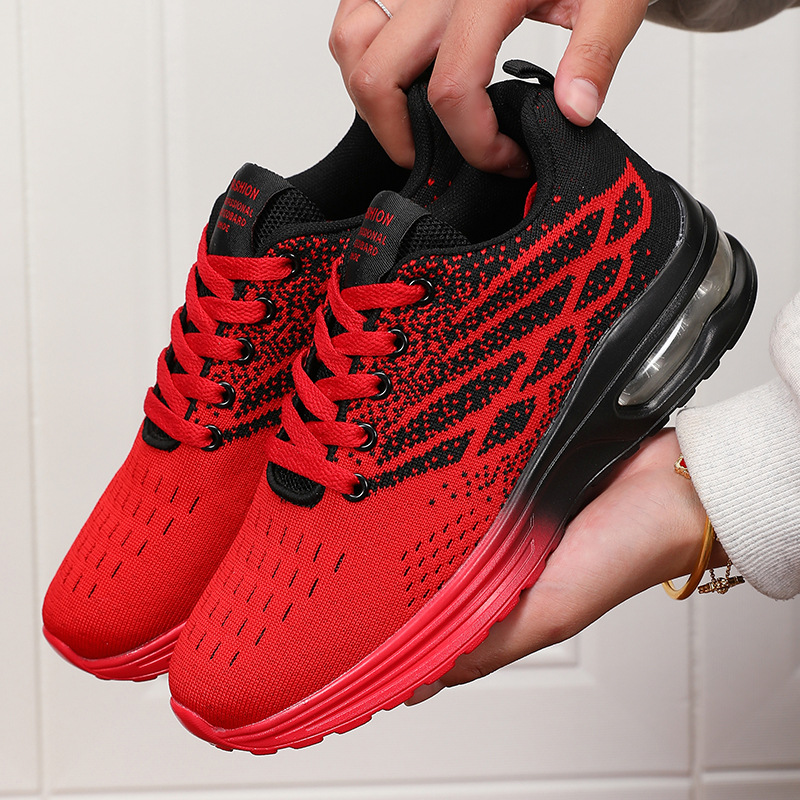 Flyknit Mesh Breathable Low-top Cushioned Soft-soled Sneakers