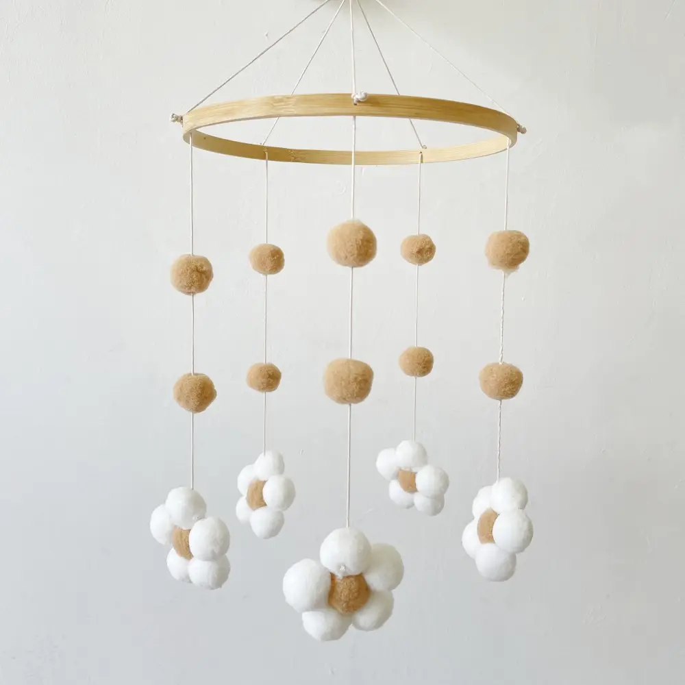Ins Fur Ball Flower Wind Chimes Bed