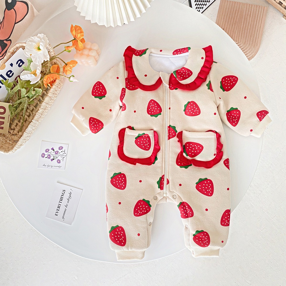 Title 7, Baby Girl Warm Clothes Strawberry Printed Quilt...