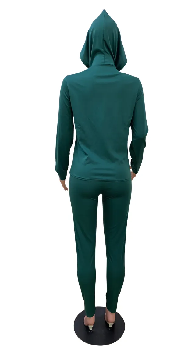 Autumn Leisure European And American Women's Clothing Long sleeved Women's Suit Dark Green - Shop at LoveMi