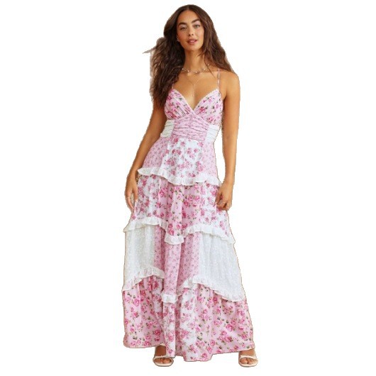 Women's Sleeveless Strap Digital Printed Dress