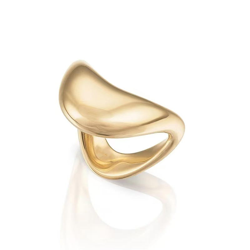 Special-shaped Ring Titanium Steel Plated 18K Gold