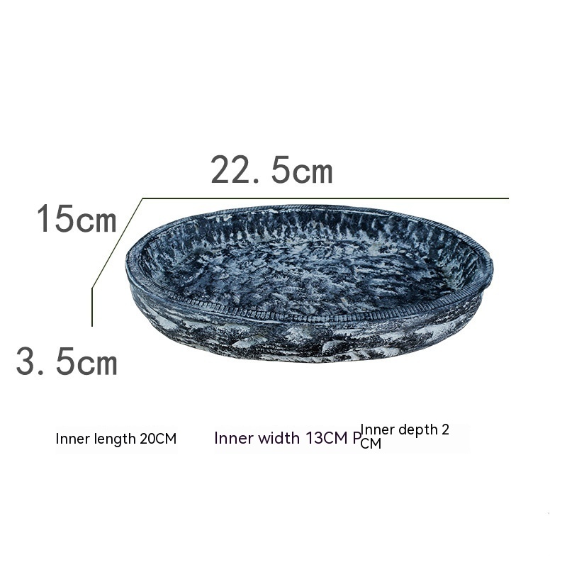 Cement Planter with Oval Tray, picture 3 of 6