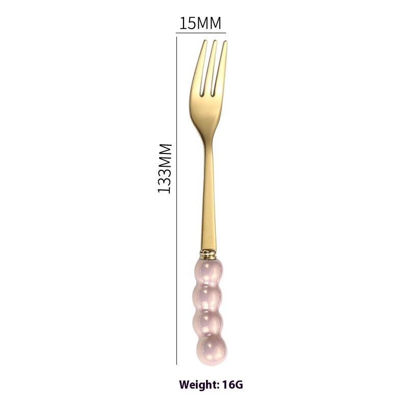 Pink Handle Gold Fork