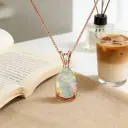 Waterdrop Opal Pendant Necklace For Women Elegant And High-end view 14