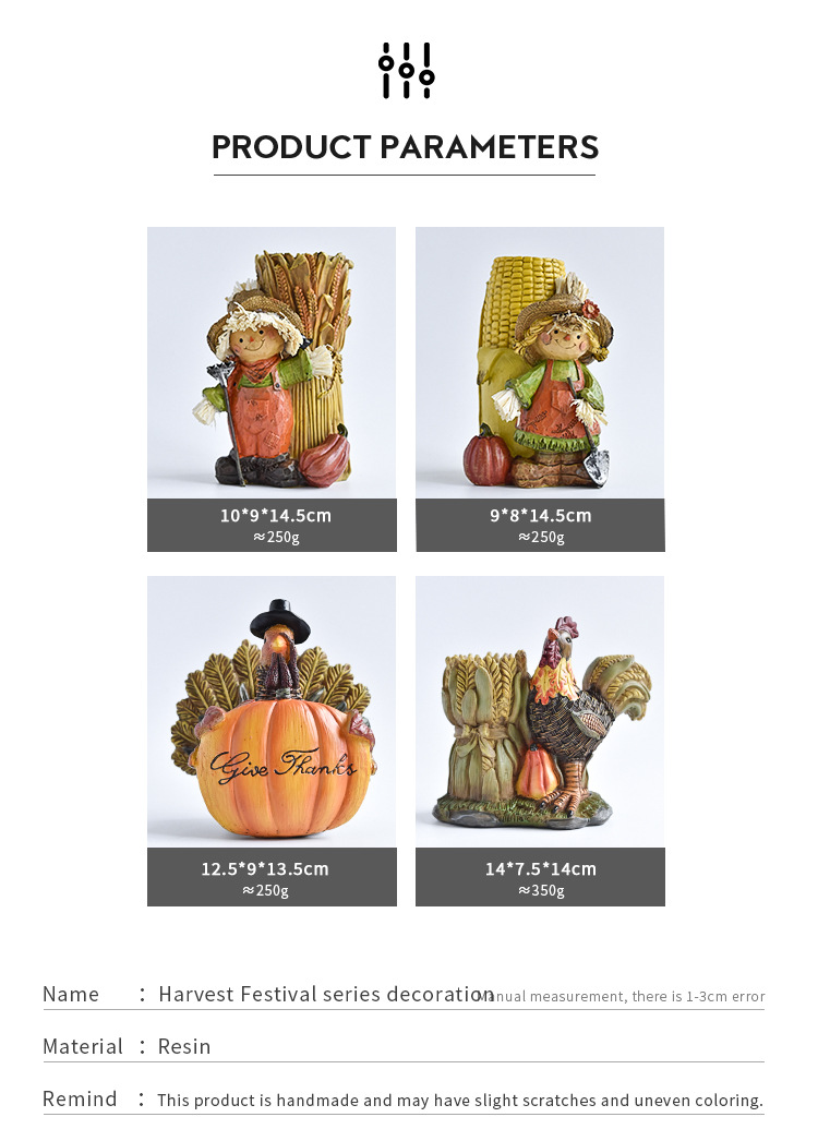 Title 8, Harvest Festival Resin Craft Ornament Scarecrow...