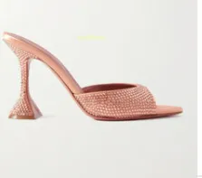 Peep Toe Pointed Toe Open Toe Rhinestone High Heel Shoes Pink - Shop at LoveMi
