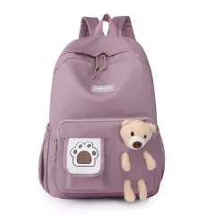 Backpack Junior High School And Elementary School Students Schoolbag Girl Grades - Purple - View 1