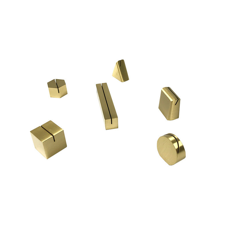 Modern Minimalist Pure Brass Geometric Business Card Holder Office Decoration Ornaments