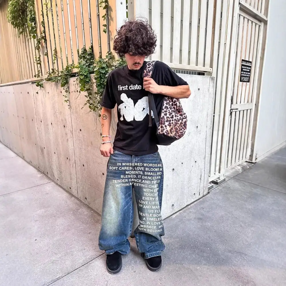 Men's Casual Loose Wide-leg Straight Pants