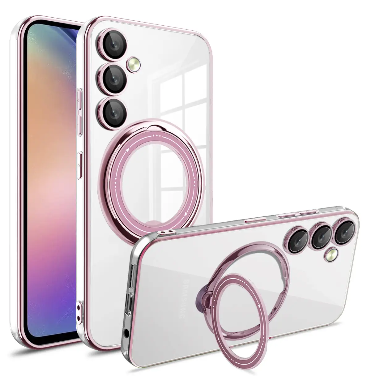 Electroplating Transparent Phone Case Bright Shield Magnetic Suction