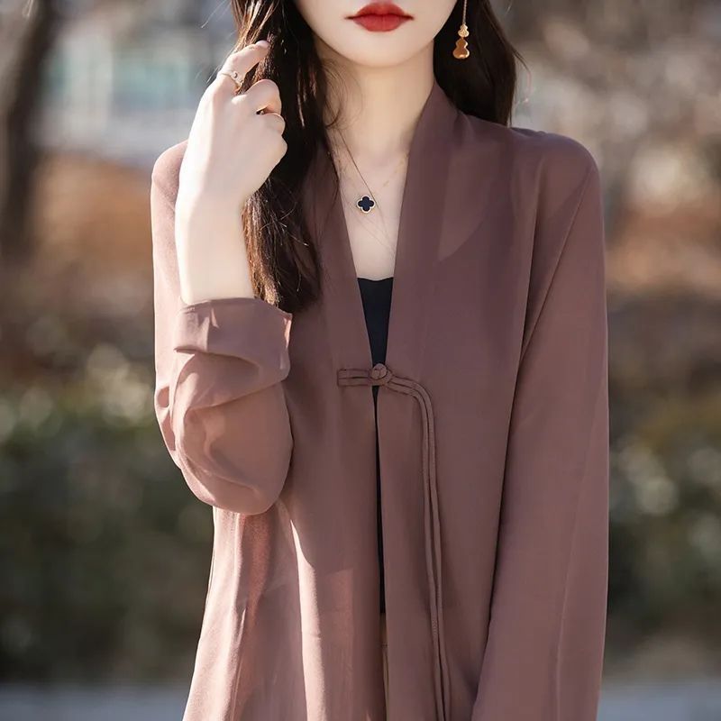 Chinese-style Sun-protective Solid-color Panel-button Flutter Sleeves 2