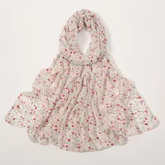 Spring And Summer Thin Fresh Flowers Floral Chiffon Printed Scarf - Style11 - View 1