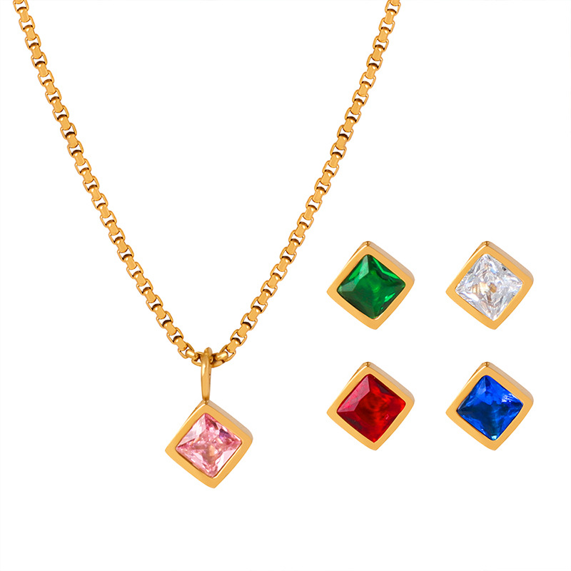 Fashion Commuter Special Interest Light Luxury Style Fashion Inlaid Zircon Glass Stone Pendant