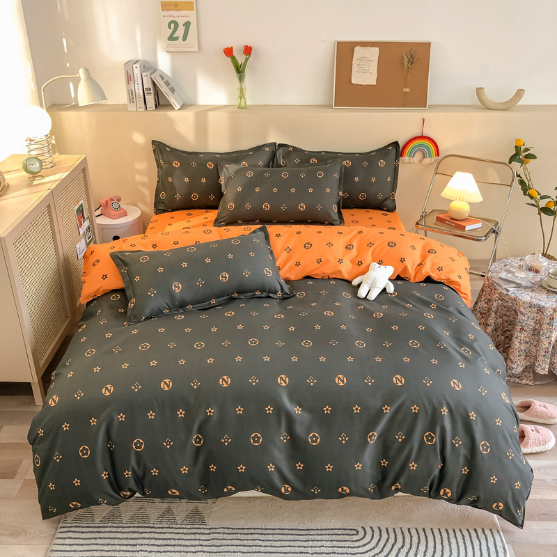 Polyester Aloe Vera Cotton Brushed Four-piece Bedding Set