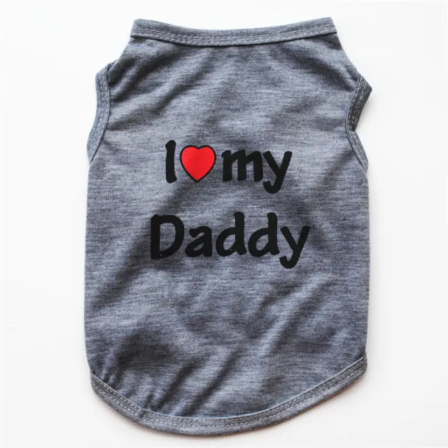 Pet Puppy Clothes Vest Classic Look Love Dad Love Mom Gray Love Dad - Shop at LoveMi