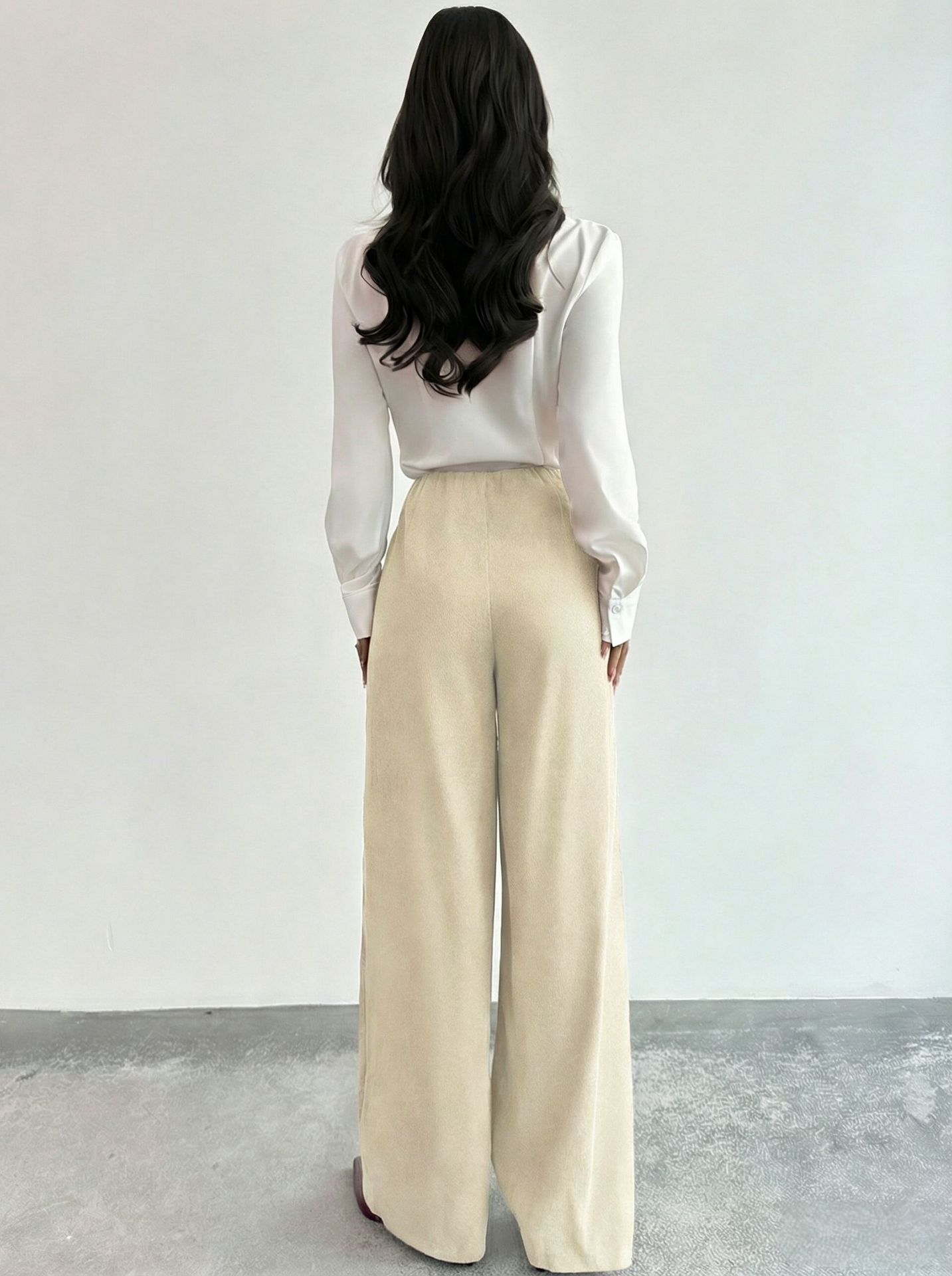 Womens Loose Straight-leg Casual Pants